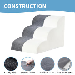 MYAXBD dog stairs high-density-foam provides cushioned support during climbs.