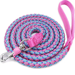 Mycicy leash with reflective pink stitching boosts nighttime visibility for safer walks.