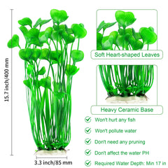 MyLifeUNIT green tall aquarium plants measure 15.75 inches for large tanks.
