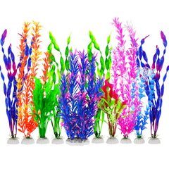MyLifeUNIT, plantas de acuario, conjunto de 10, color azul, decorativas y seguras para peces.