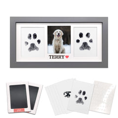 MYPAWLETS paw print frame with ink pads kit captures a cherished paw impression.