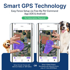 My Pet Command boundary map on screen enables flexible 6-sided or circular fences