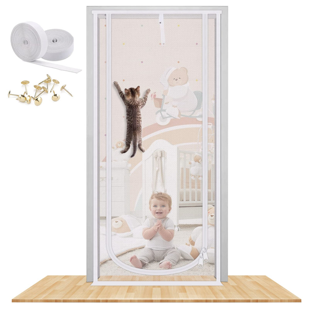 MYPIN reinforced cat screen door 40x84-inch near-installation view for easy fit