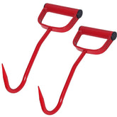 Myskuasin 11-inch red hay hook two-pack for efficient bale handling on farms