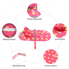 NACOCO raincoat shows reflective back strip for safer nighttime visibility.