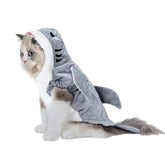 NACOCO Halloween pet shark costume on a dog, cozy Halloween-ready attire for warmth.