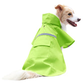 NACOCO large dog raincoat back view with reflective strip for safer night visibility.