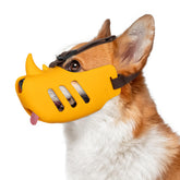 NACOCO mordaza para perro de rinoceronte amarillo, comodidad suave para paseos seguros.