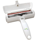 Nado Care Pet Hair Remover Roller self-cleaning mechanism removing fur.