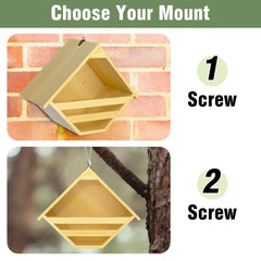 Nalwort Solid Wood Birdhouse highlights untreated wood construction for natural nesting.