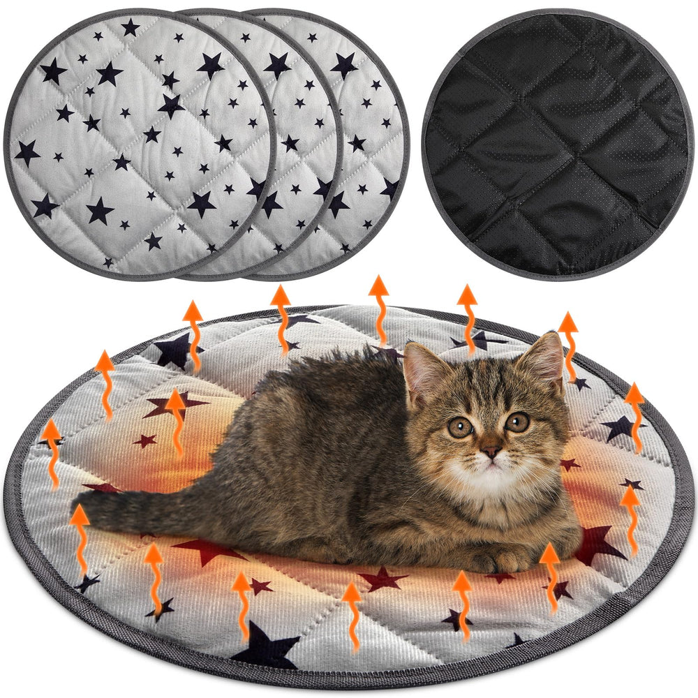 Namalu self-warming cat bed star pattern round 15.7 inch, cozy warmth for naps.