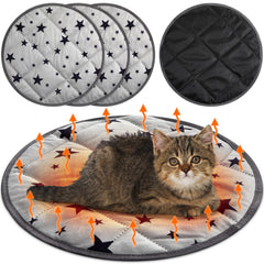 Namalu self-warming cat bed star pattern round 15.7 inch, cozy warmth for naps.
