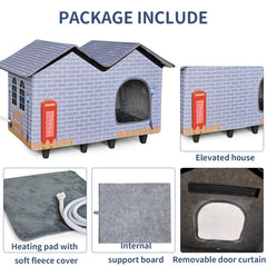 NAMOTEK waterproof indoor/outdoor cat house in winter setting