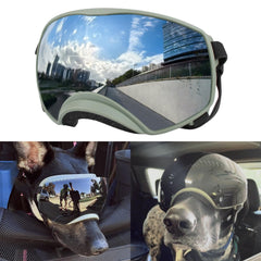 NAMSAN dog goggles with green band secure wear during outdoor adventures