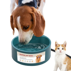 NAMSAN heated water bowl 2.2L outdoor-pet-drinker keeps water warm for outdoor pets.