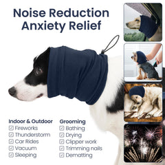 Nanaki dog ear wrap providing full noise reduction for calmer outings.