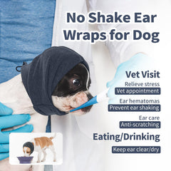Nanaki dog head wrap during bath to prevent water intrusion and keep hair tidy