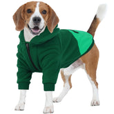 Nanaki Dog Hoodie green XL front view shows warm fleece for chilly walks
