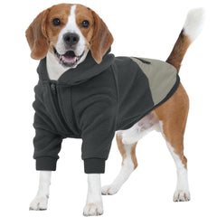 Nanaki dog hoodie grey XL front view shows warm fleece for large dogs.