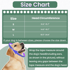 Nanaki grooming headgear calms dogs during drying and vet routines.