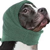 Nanaki soft dog calming hoodie ear muffs for noise relief in anxious pets.