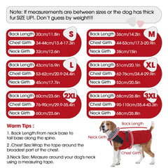 Nanaki warm dog coat red leash hole enables secure harness attachment during trips.