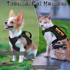 Nanappice tactical cat harness breathable mesh padding keeps cats cool and comfy.