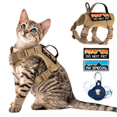 Nanappice tactical cat harness side view for escape-proof outdoor walks