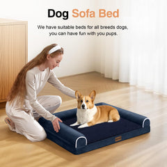 NANUYA dog bed with 3-sided bolsters creates a secure, cozy nest.