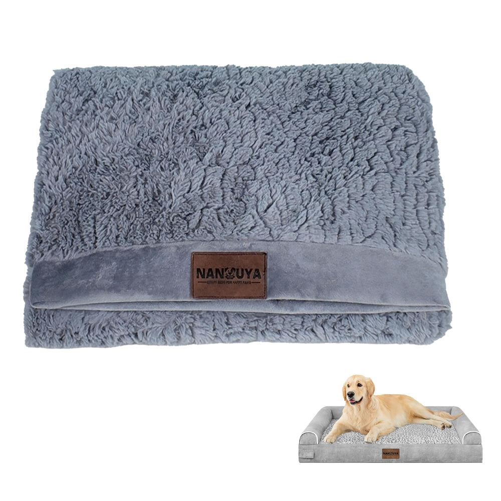 NANUYA dog bed cover with soft-velvet-grey texture offers cozy comfort and easy cleaning for 36x27 beds.