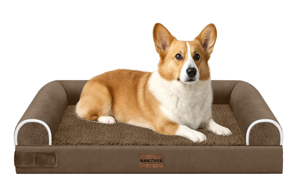 NANUYA dog bed with orthopedic egg crate foam supports joints for large dogs