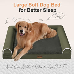 NANUYA large dog bed egg crate foam core offers pressure relief and plush comfort.