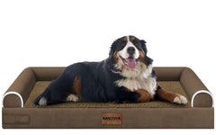 NANUYA large dog bed with egg crate foam supports joints for restful sleep.