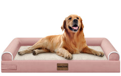 NANUYA large dog bed memory foam pink for joints and comfort
