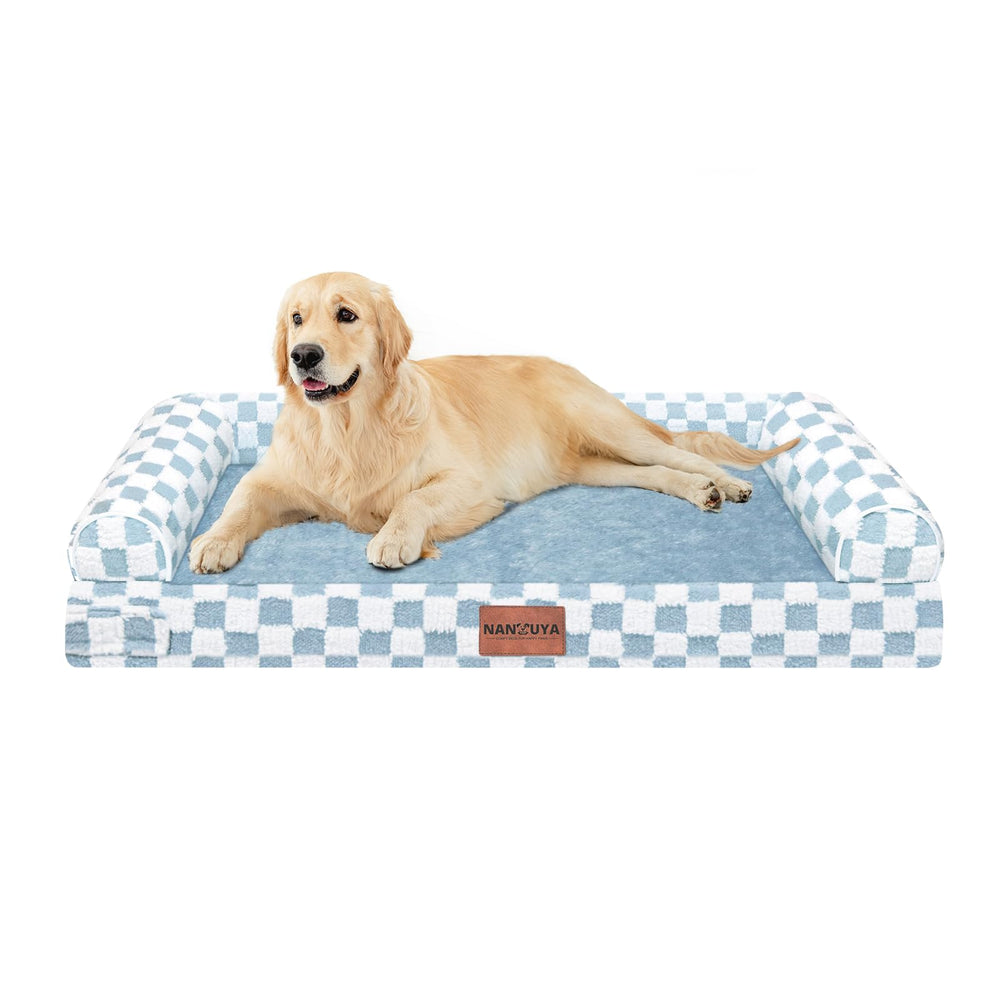 NANUYA large dog bed with orthopedic egg crate foam for joint support and restful sleep.