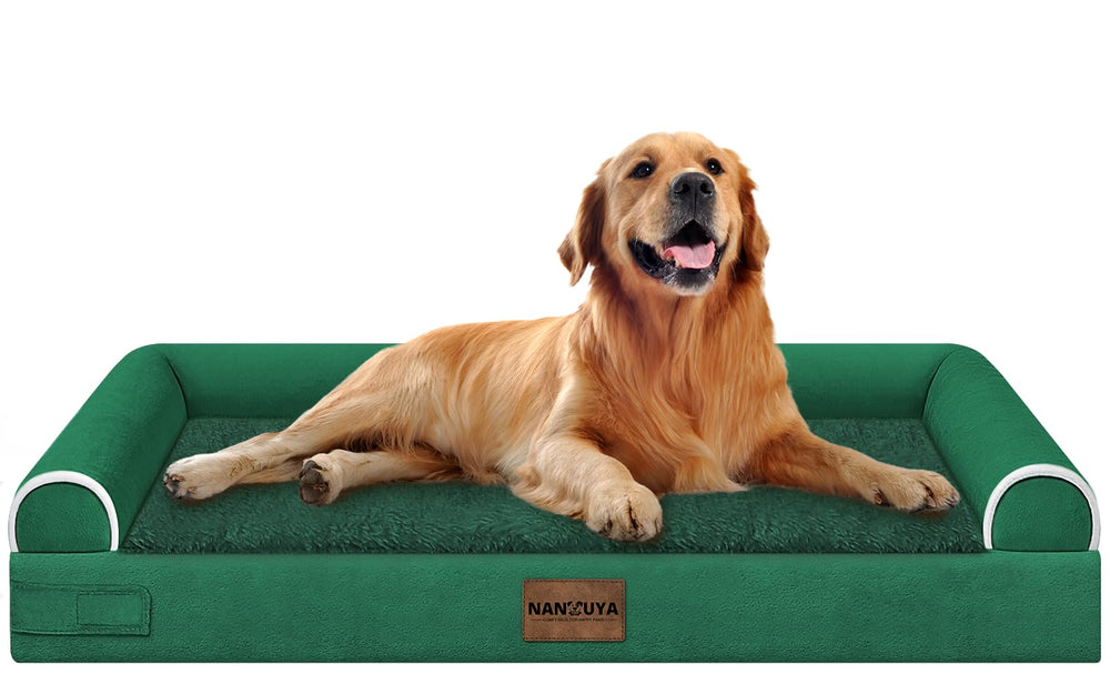 NANUYA large dog bed top view highlighting orthopedic foam for supportive rest