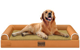 NANUYA large dog bed orthopedic orange showing supportive surface for joints and deep sleep