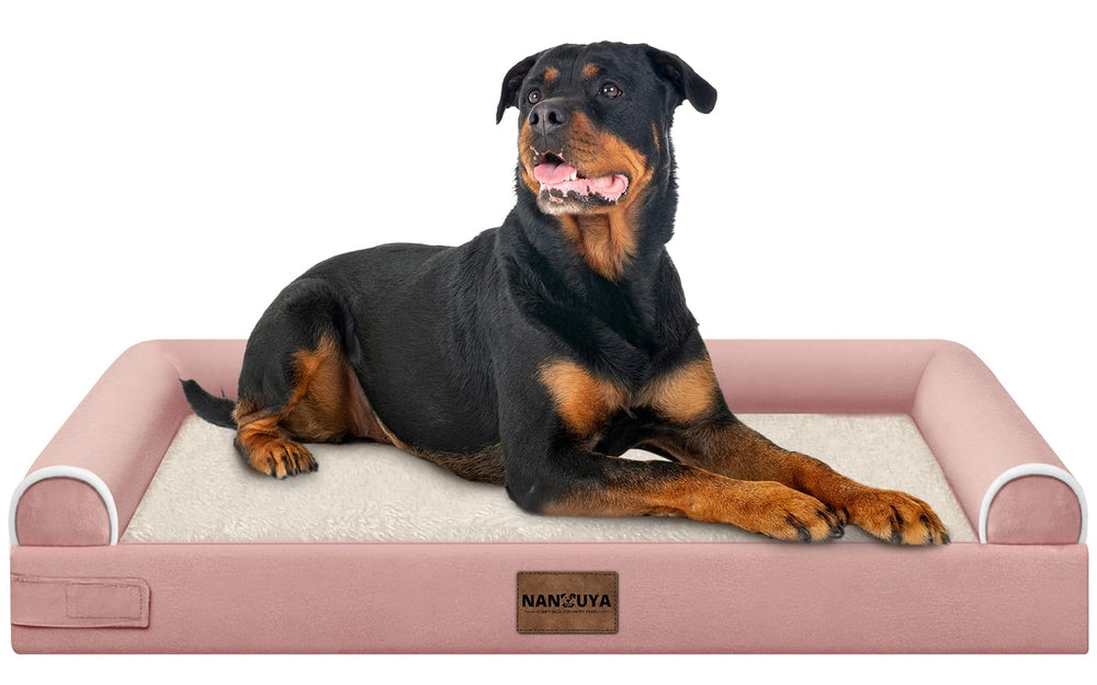 NANUYA large dog bed with velvet surface for luxurious, comfortable lounging