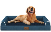 NANUYA large orthopedic dog bed foam close-up highlights supportive egg crate foam for joints.