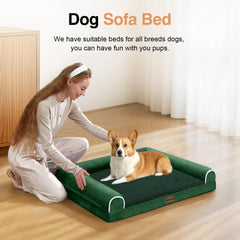 NANUYA small dog bed with 3-sided bolster showing neck support