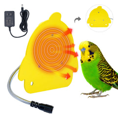 NAOEDEAH bird heater mounted inside a yellow cage for parakeets.