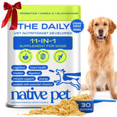 Native Pet 11-in-1 dog vitamins bottle-front promotes daily canine wellness