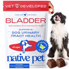 Native Pet Dog UTI Treatment packaging with cranberry blend for bladder support