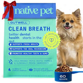 Native Pet GutWell Clean Breath tub with scoops for fresher dog breath