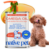 Native Pet Omega 3 fish oil bottle pump enables easy daily dosing for dogs and cats.