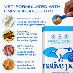 Native Pet Probiotics for Dogs bone-broth flavor enhancing palatability during meals