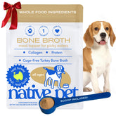 Native Pet turkey bone broth powder jar ready to scoop for meals and hydration