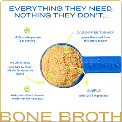Native Pet broth powder topper on dry food to boost flavor appeal