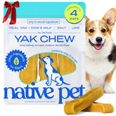 Native Pet Yak Chews packaging showcases natural ingredients for a wholesome treat.