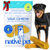 Native Pet Yak Chews XL packaging highlights all-natural ingredients for long-lasting dental enrichment.